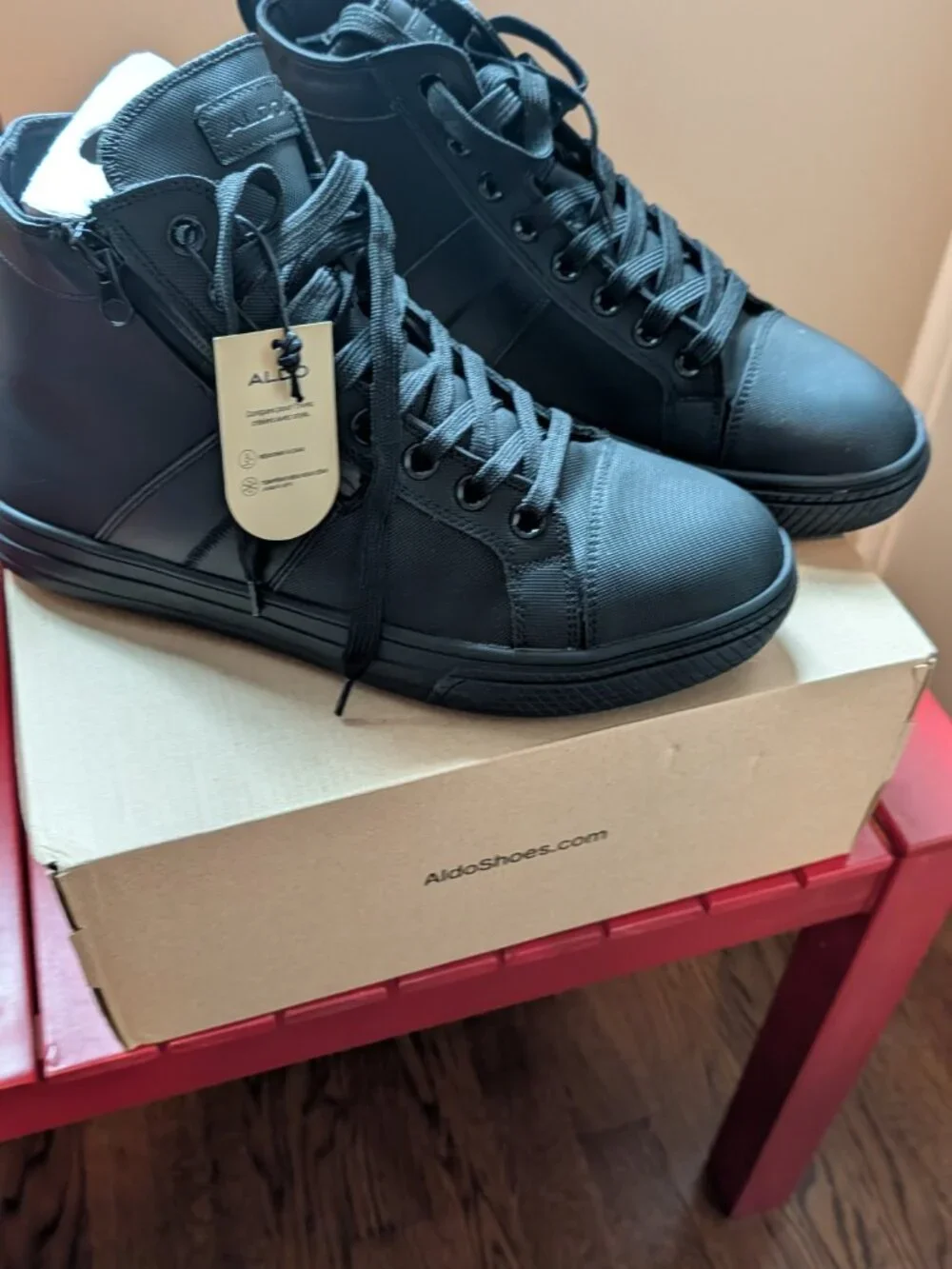 Moto inspired Men's Aldo Aston high top sneaker NWT in box size 10 - Picture 2 of 6